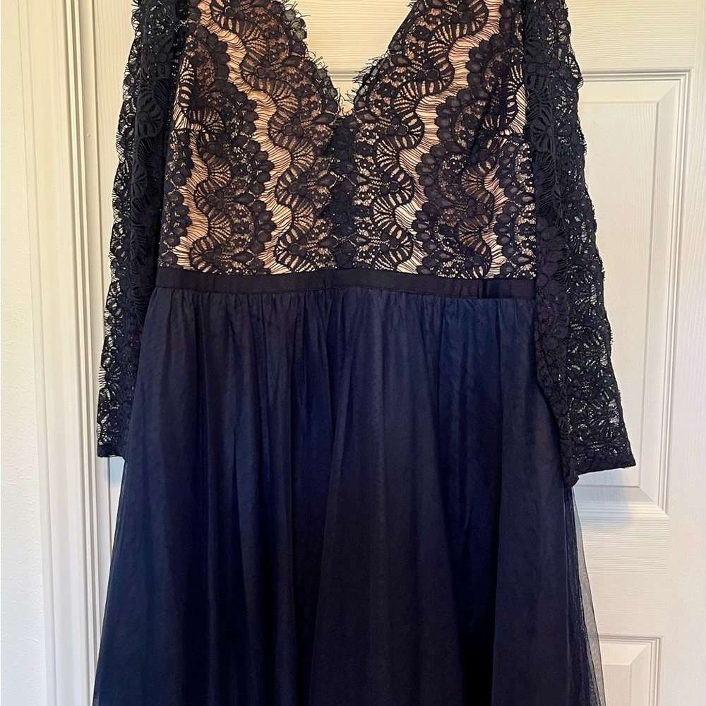City Chic Rare Beauty Navy Midi Dress